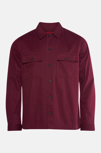 Chemise à carreaux de Bordeaux avec longues manches de HUGO, à col boutonné et deux poches po.