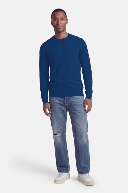 Pull col O - bleu