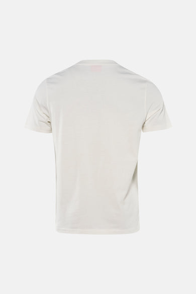 Wit T-shirt met korte mouwen van HUGO, rugzijde weergegeven op een effen achtergrond.
