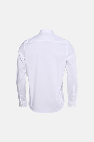 Chemise blanche à manches longues de HUGO, vue de dos, avec détails de boutons aux poignets.