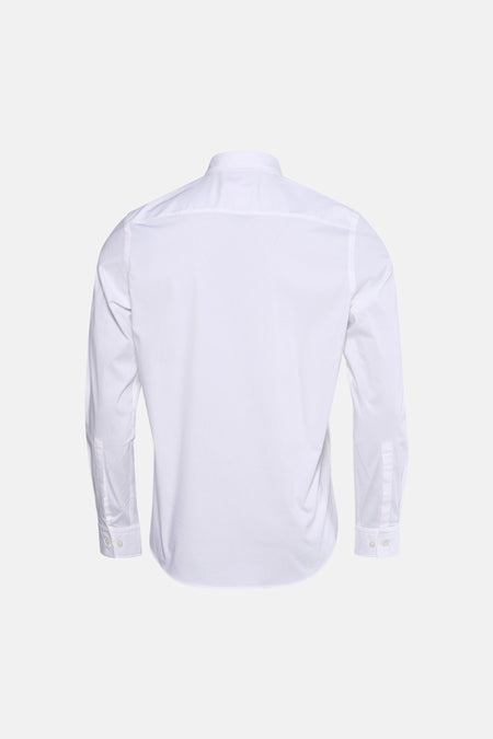 Chemise blanche à manches longues de HUGO, vue de dos, avec détails de boutons aux poignets.