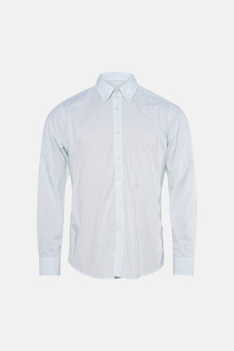Chemise turquoise à manches longues de HUGO BOSS ORANGE avec col boutonné et motif subtil.