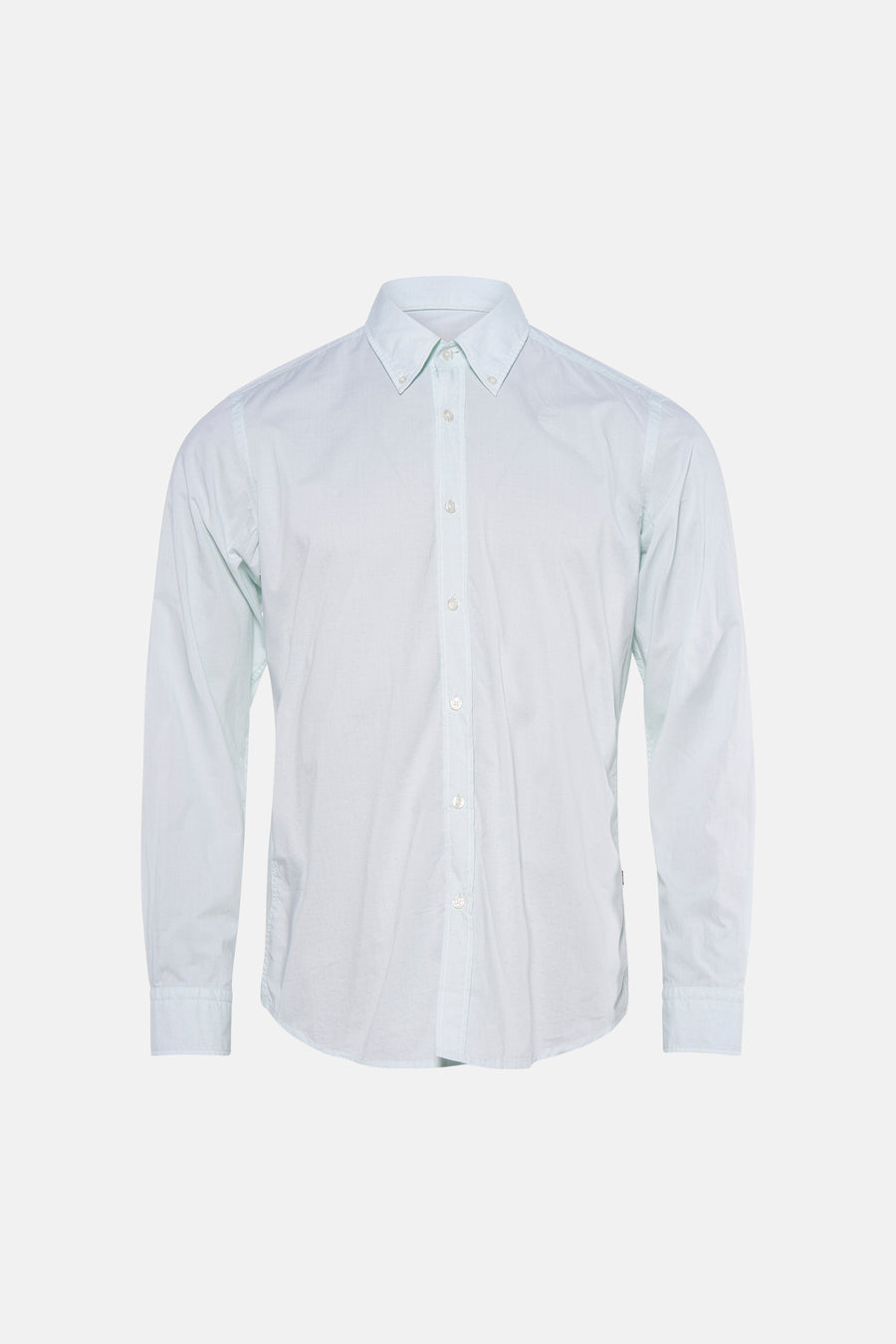 Chemise turquoise à manches longues de HUGO BOSS ORANGE avec col boutonné et motif subtil.