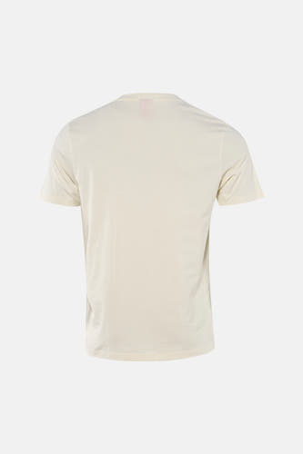Ecru T-shirt met korte mouwen van HUGO, gezien van achteren.