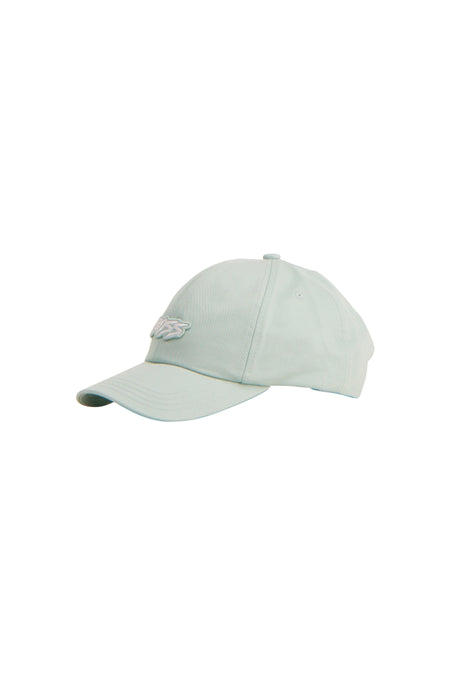 Casquette en coton bleu clair de HUGO BOSS ORANGE avec logo brodé sur le devant, vue latérale.