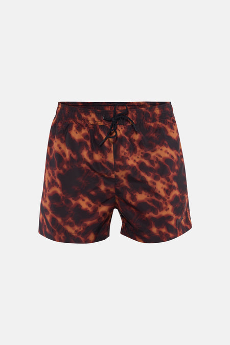 Short de bain multicolore HUGO avec motif tortue, taille élastique et une poche arrière.