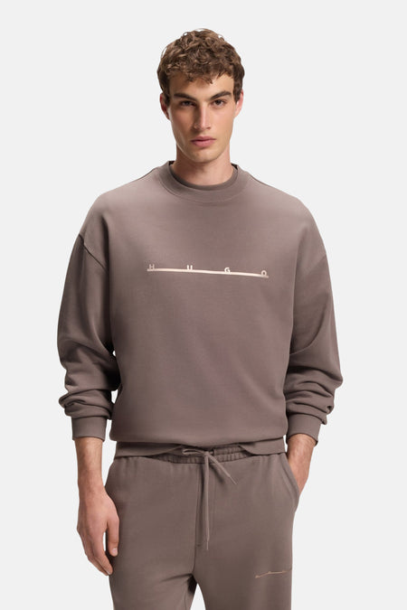 Sweat col O - brun