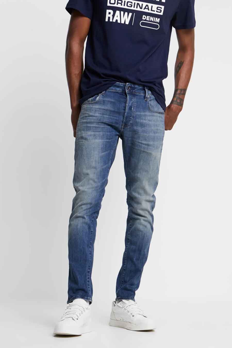 3301 SLIM - mid blue denim - G-Star RAW
