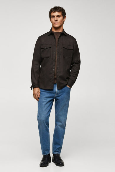 Chemise &agrave; manches longues - brun