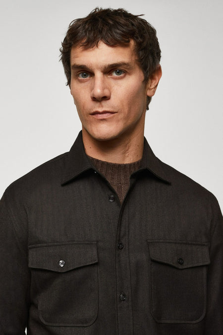 Chemise &agrave; manches longues - brun