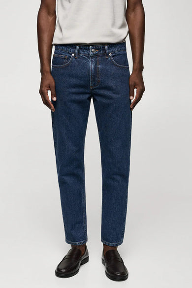 Jeans tapered Dark blue denim - Mango