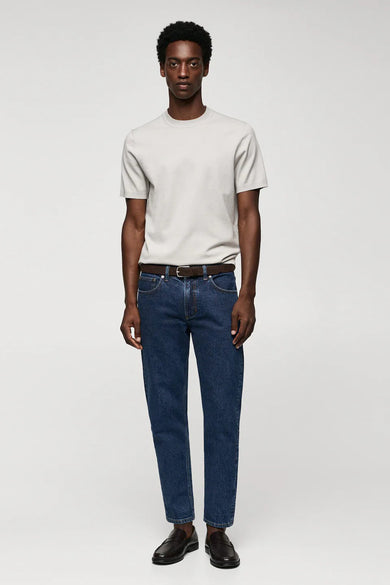 Jeans tapered Dark blue denim - Mango
