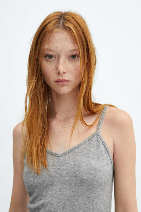 Top (bandes fines) Gris - Mango