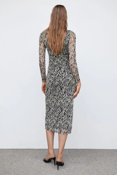 Robes manches longues Noir - Mango