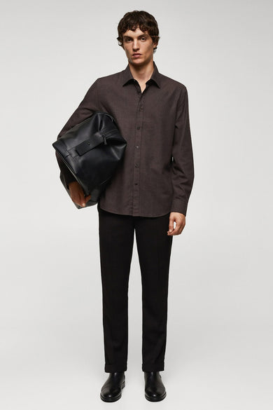 Chemise &agrave; manches longues - brun