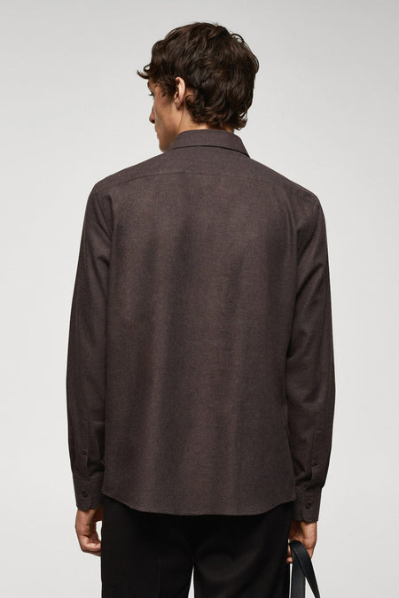 Chemise &agrave; manches longues - brun