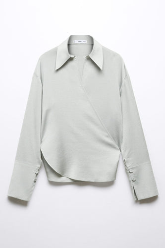 Chemise &agrave; manches longues - argent - MANGO - 7