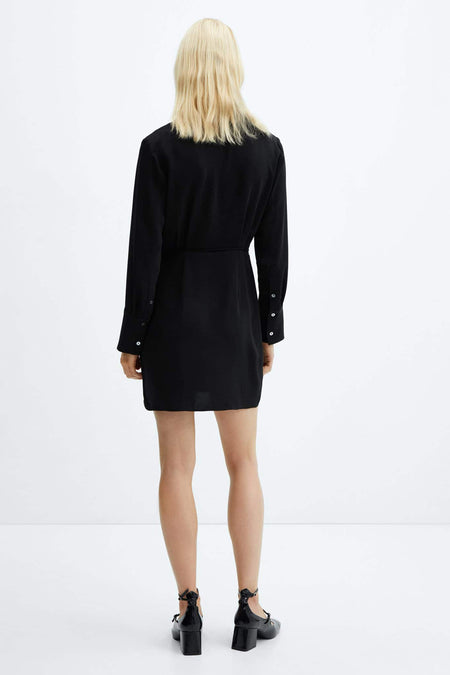 Robe &agrave; manches longues - noir