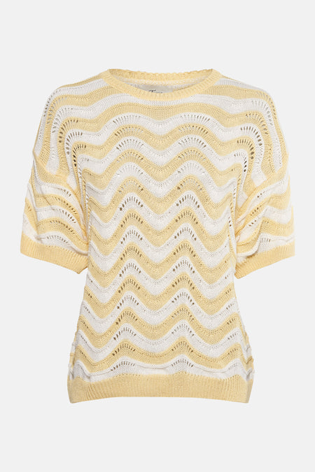 Pull à col rond - jaune