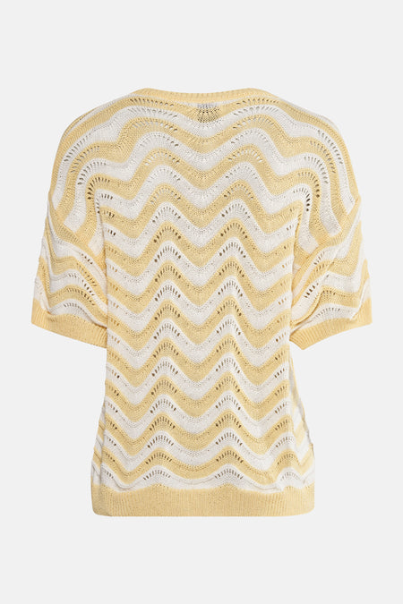 Pull à col rond - jaune