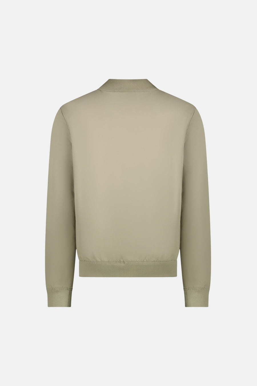 Manteau vert, court de Cars, vu sur le dos, avec un col rond et des manches longues.