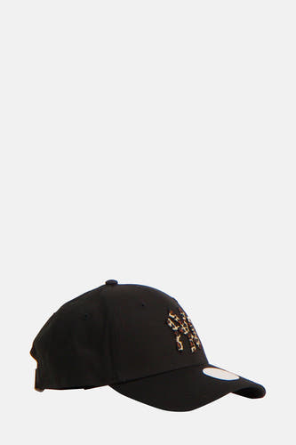 Chapeau noir de New Era avec un imprimé léopard et logo New York Yankees.