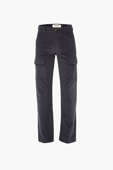 Pantalon de corduroy bleu CATERATERILLAR, avec des poches et des poches à outils.