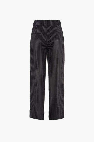 Pantalon gris de 24 couleurs avec un design en ligne blanche et des poches arrière.