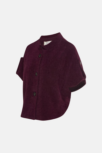 Veste Bordeaux de Terra di Siena avec fermeture à boutons et manches courtes.