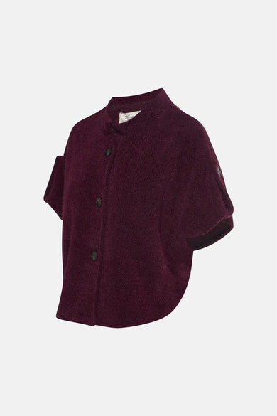 Veste Bordeaux de Terra di Siena avec fermeture à boutons et manches courtes.