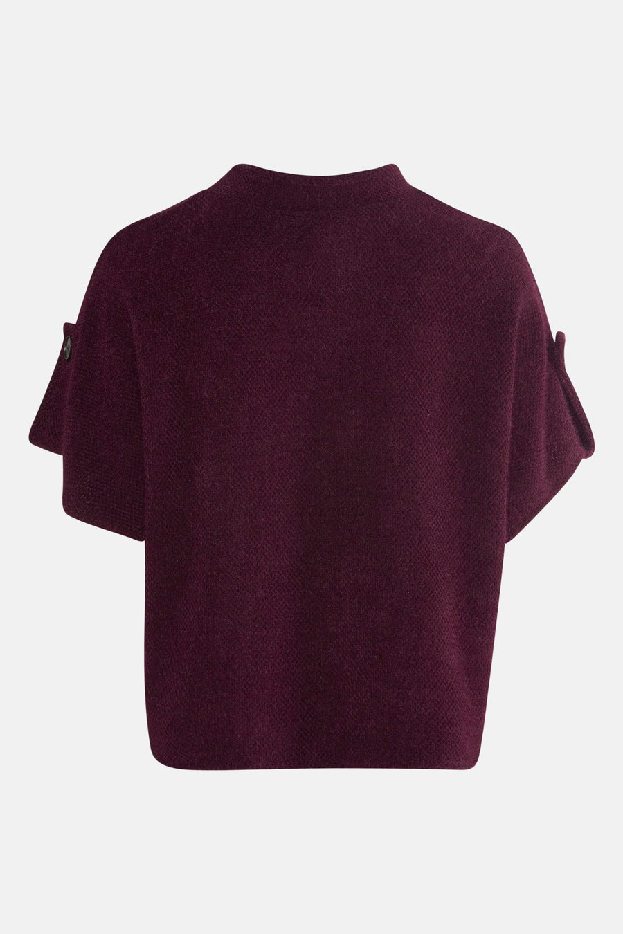 Gilet de Bordeaux de Terra di Siena, avec des manches courtes et des détails à boutons.
