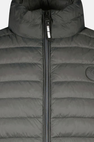 Gilet Cars pour enfant avec col montant et fermeture éclair visible.
