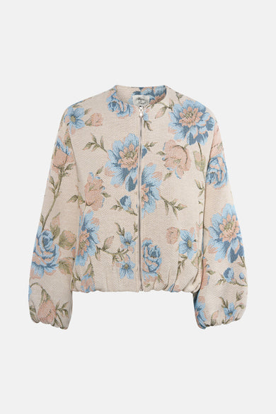 Veste courte multicolore de Terra di Siena, à motif floral et fermeture éclair.