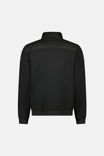 Manteau court noir de Cars, avec un collet rembourré et un col droit dans une couleur unie.
