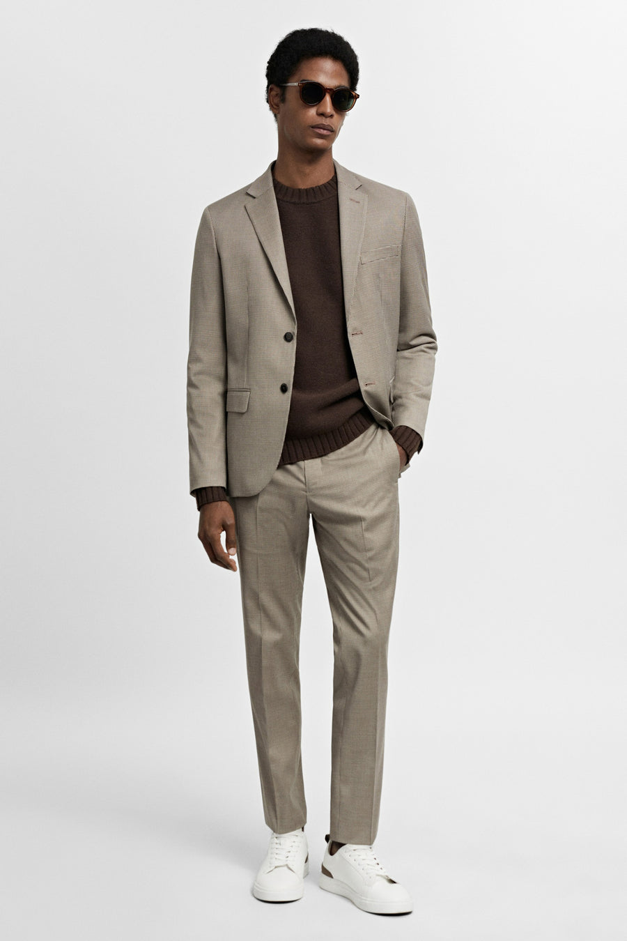 Pantalon costume - beige - MANGO