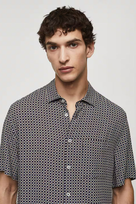 Chemise (manches courtes) Bleu - Mango