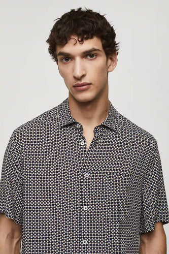 Chemise à manches courtes - bleu - MANGO