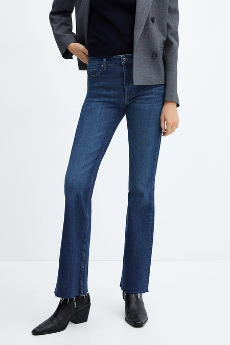 Jeans flared Dark blue denim - Mango