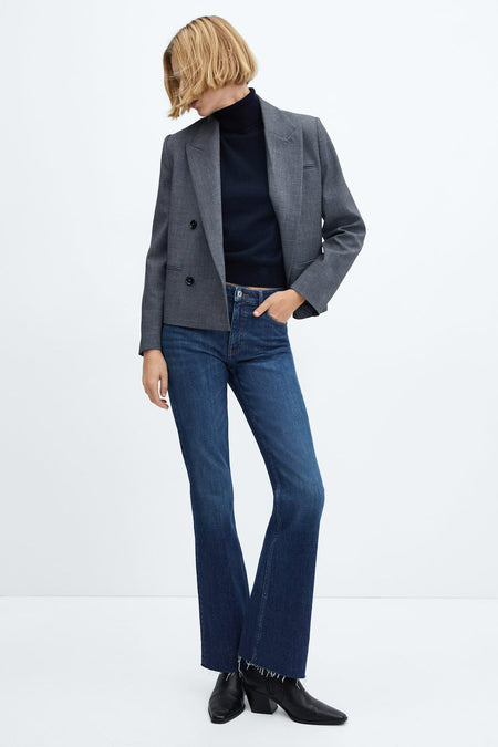 Jeans flared Dark blue denim - Mango