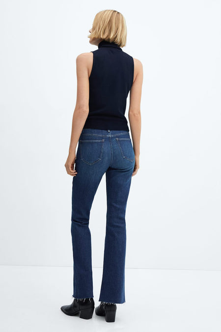 Jeans flared Dark blue denim - Mango