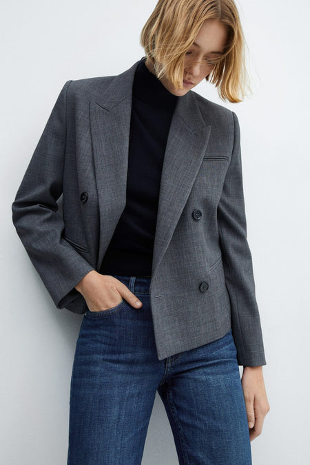 Jeans flared Dark blue denim - Mango