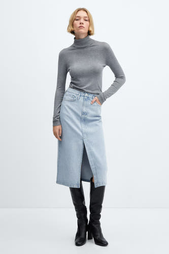 Jupe midi - bleu