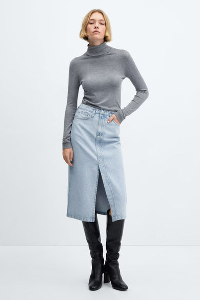 Jupe midi - bleu