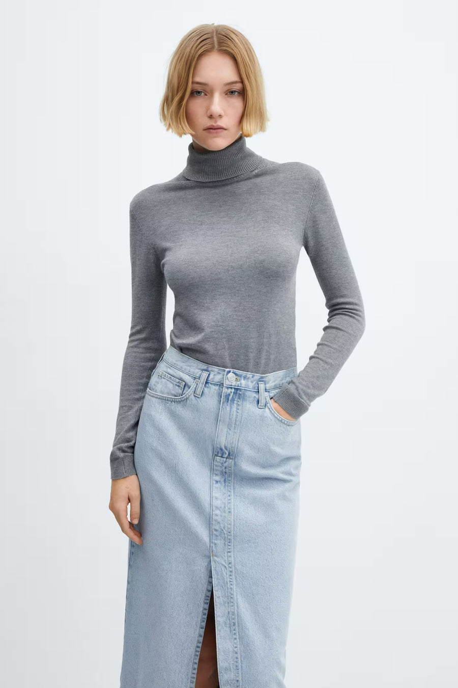 Jupe midi - bleu