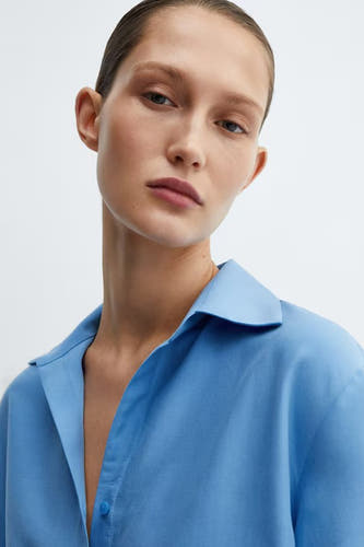 Chemise &agrave; manches longues - bleu
