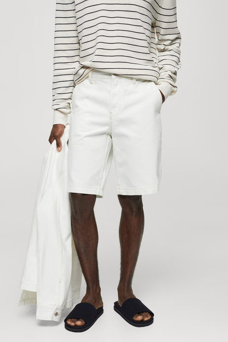 Short White denim - Mango