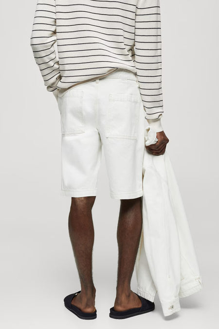 Short White denim - Mango