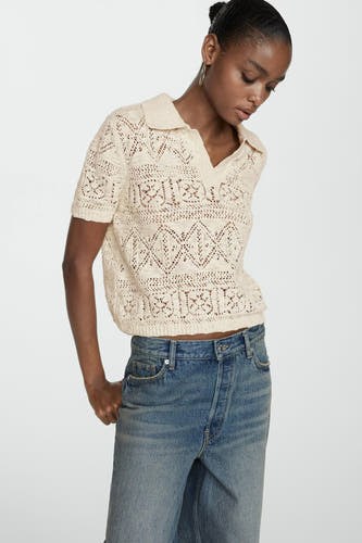 Pull à col rond - beige