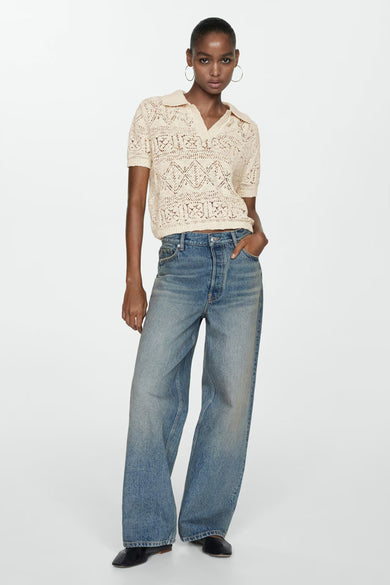 Pull à col rond - beige