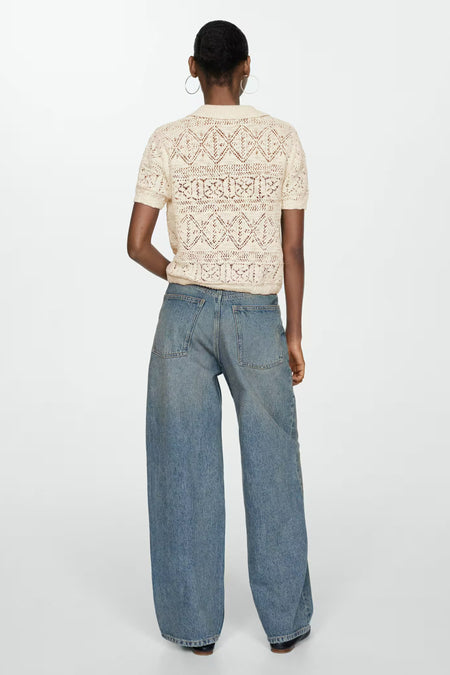 Pull à col rond - beige